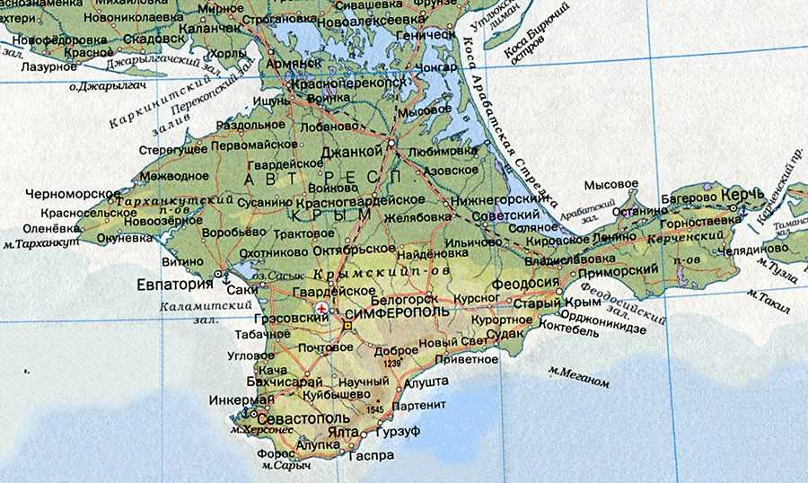 Карта крыма: подробная карта крыма с городами и поселками. крым на карте россии