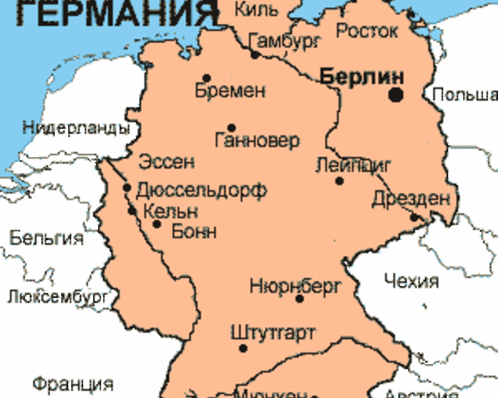 Карта германии с городами на русском подробная. Географическая карта Германии. Столица Германии на карте. ФРГ карта Германии. Территория Германии на карте.