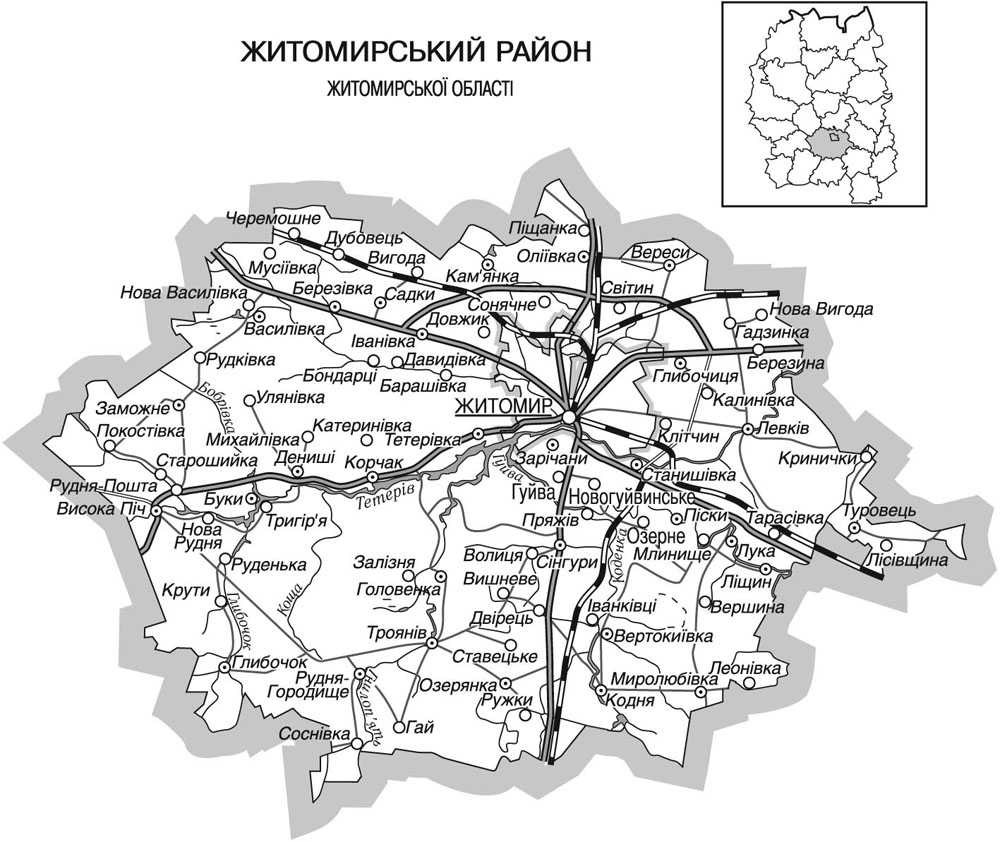 Спутниковая карта черняховского района