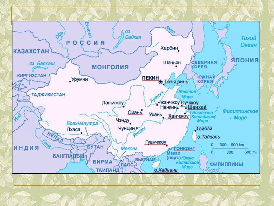 Китай географическое положение
