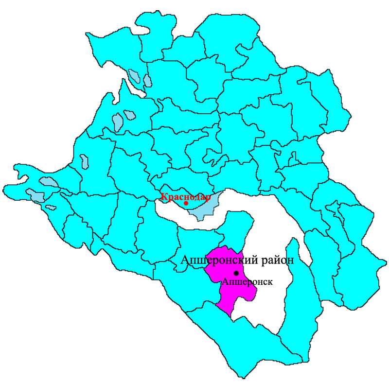 Карта апшеронского района краснодарского края