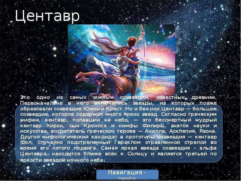 Созвездие центавр (кентавр)