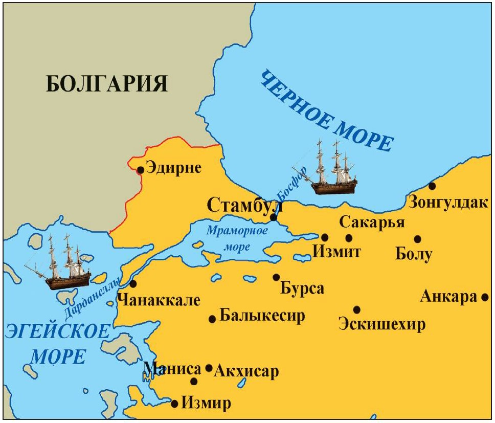 Туристические места в районе внутреннего моря турции