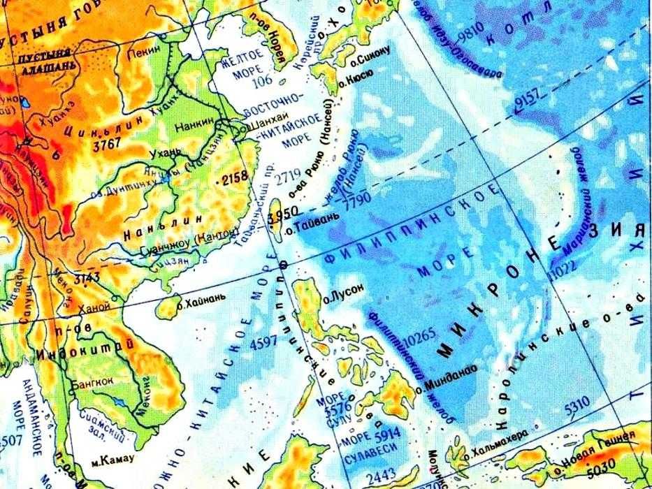 Филиппинское море на карте