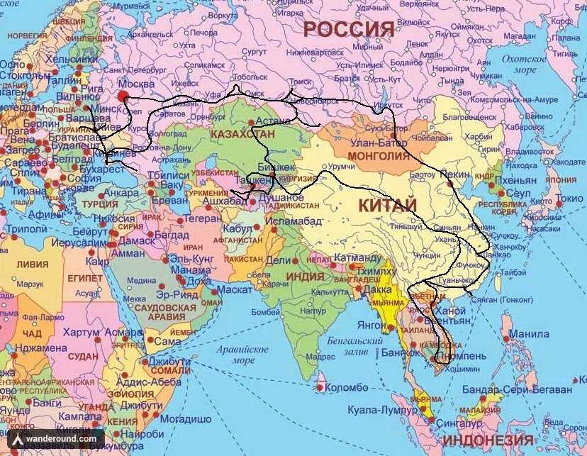 Карта евразии 2023 подробно на весь экран со странами и границами