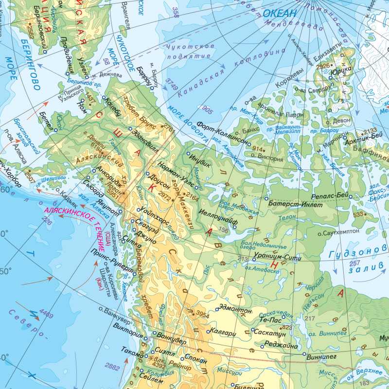 Горы северной америки физическая карта. Физическая карта Северной Америки крупным планом. Мыс Марьято Северная Америка. Физ карта Северной Америки. Мыс Марьято на карте.