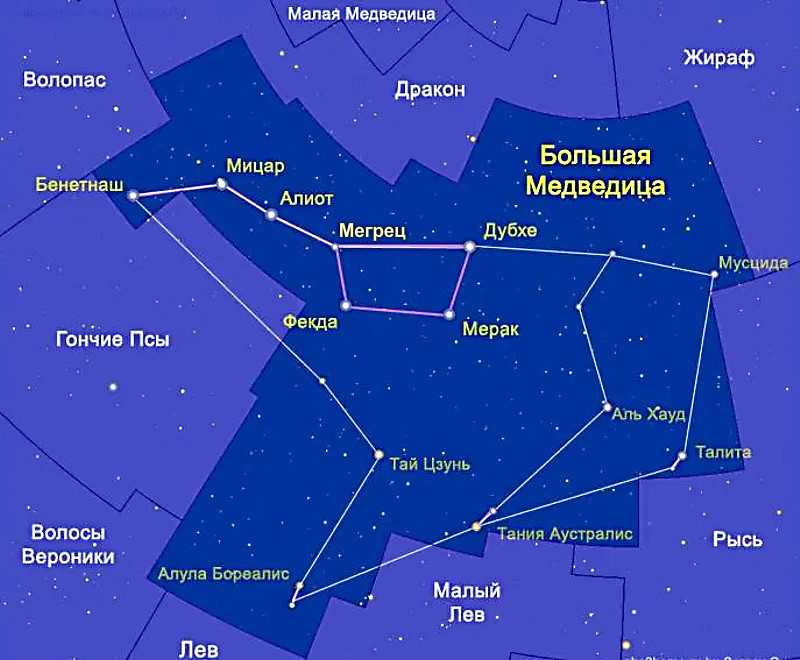 Карта неба большая медведица и малая медведица