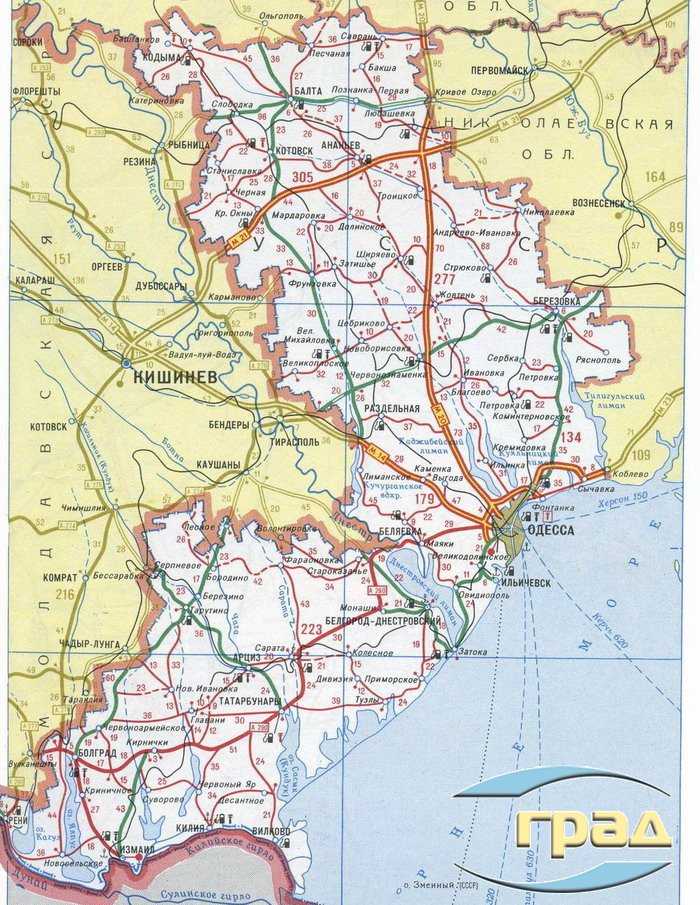 Карта одесской области 2023 крупно с городами и поселками