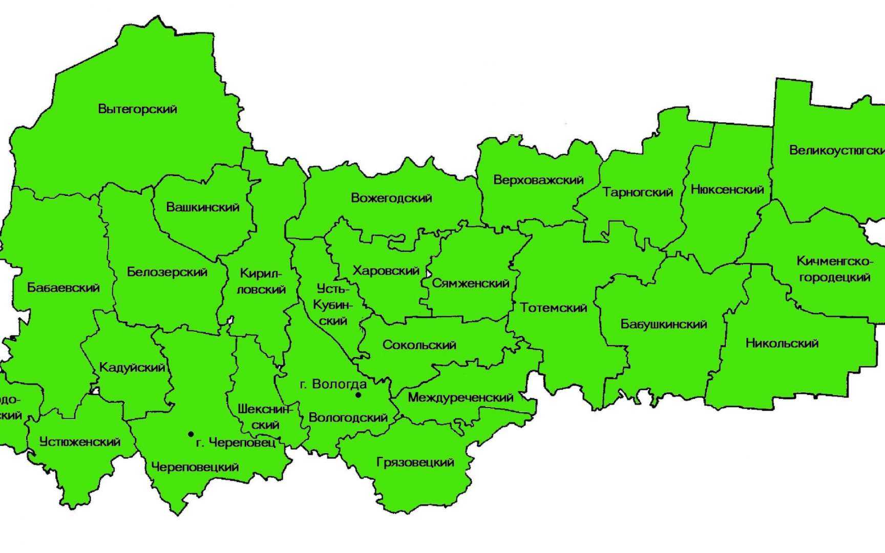 карта фото вологодская область