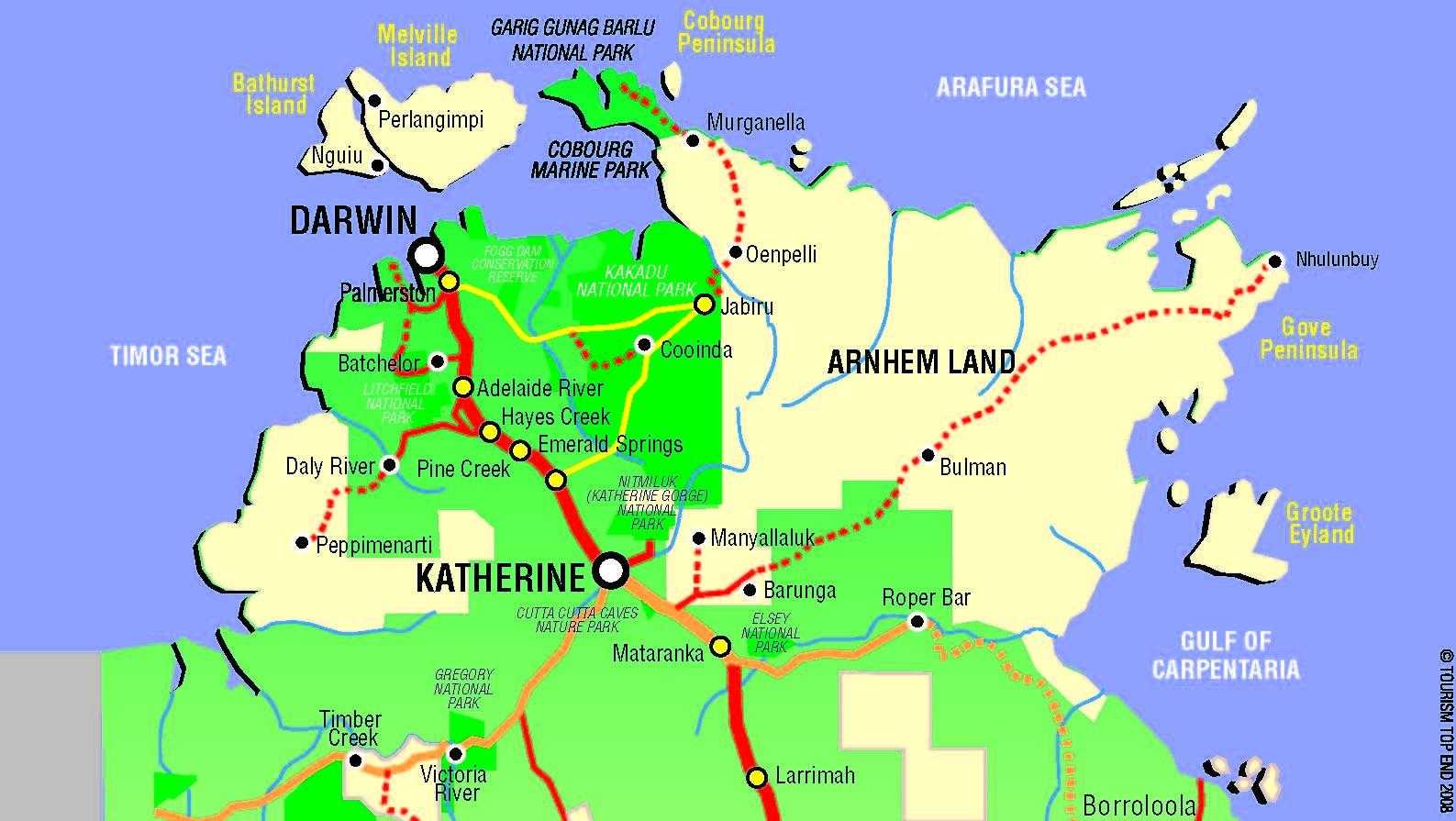 Где на карте находится полуостров арнемленд