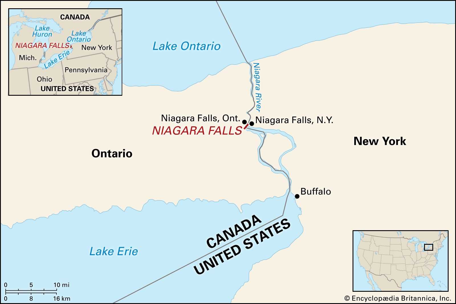 Какие два озера соединяет река ниагара. Ниагарский водопад река на карте Северной Америки. Ниагарский водопад на карте Канады. Река Ниагара на карте.