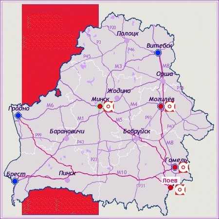 Карта беларуси 2023 крупно с городами и областями