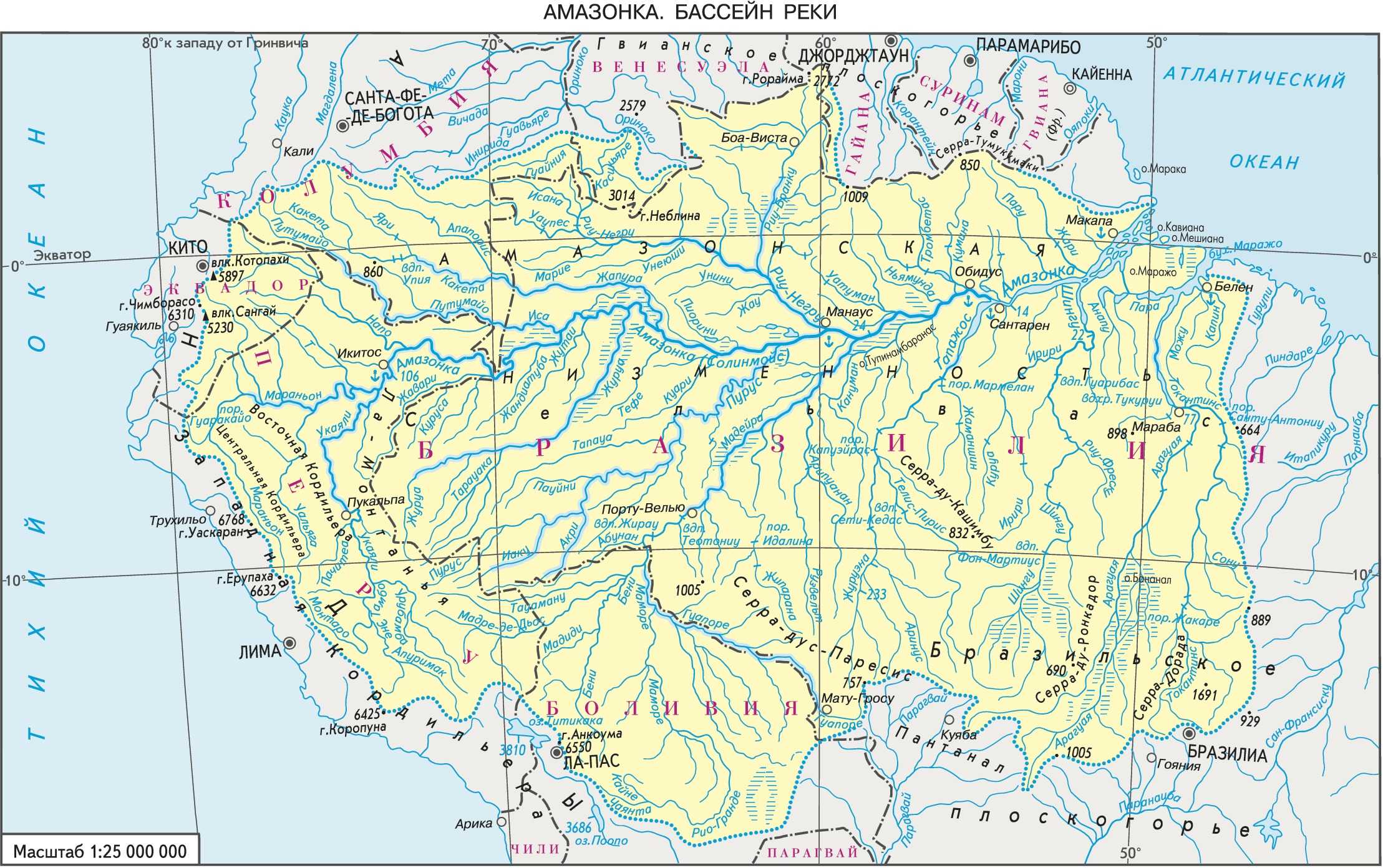 Крупнейшие реки южной америки на контурной карте. Река Амазонка на карте Южной Америки. Бассейн амазонки на карте Южной Америки. Бассейн реки Амазонка на карте. Бассейн реки Амазонка на карте Южной Америки.