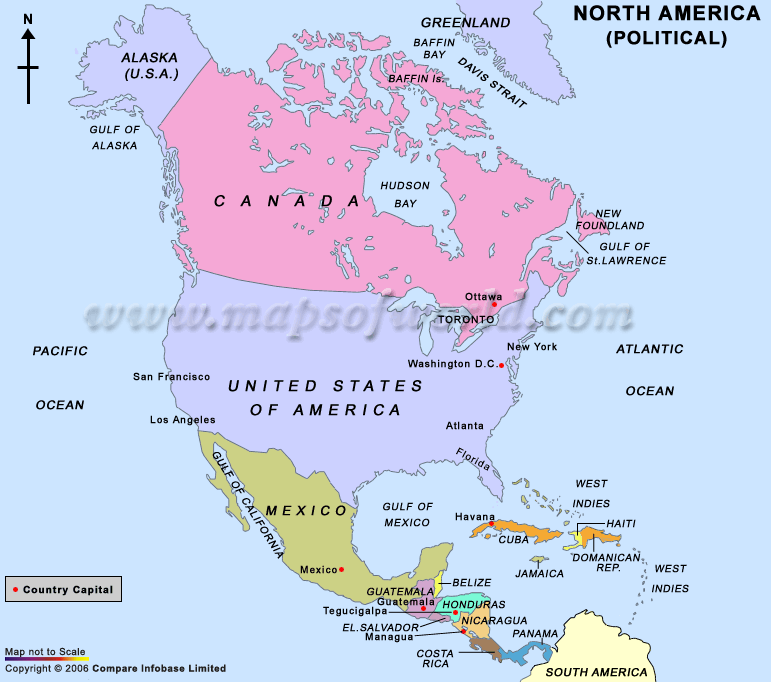 Ведущие страны северной америки. Карта Северной Америки со странами и столицами. Карта Северной Америки со странами. Полит карта Северной Америки со столицами. Страны Северной Америки и их столицы на карте.