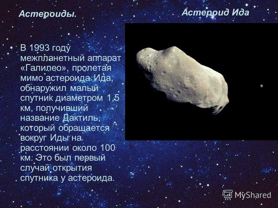 Астероиды названные в честь. Дактиль Спутник астероида.