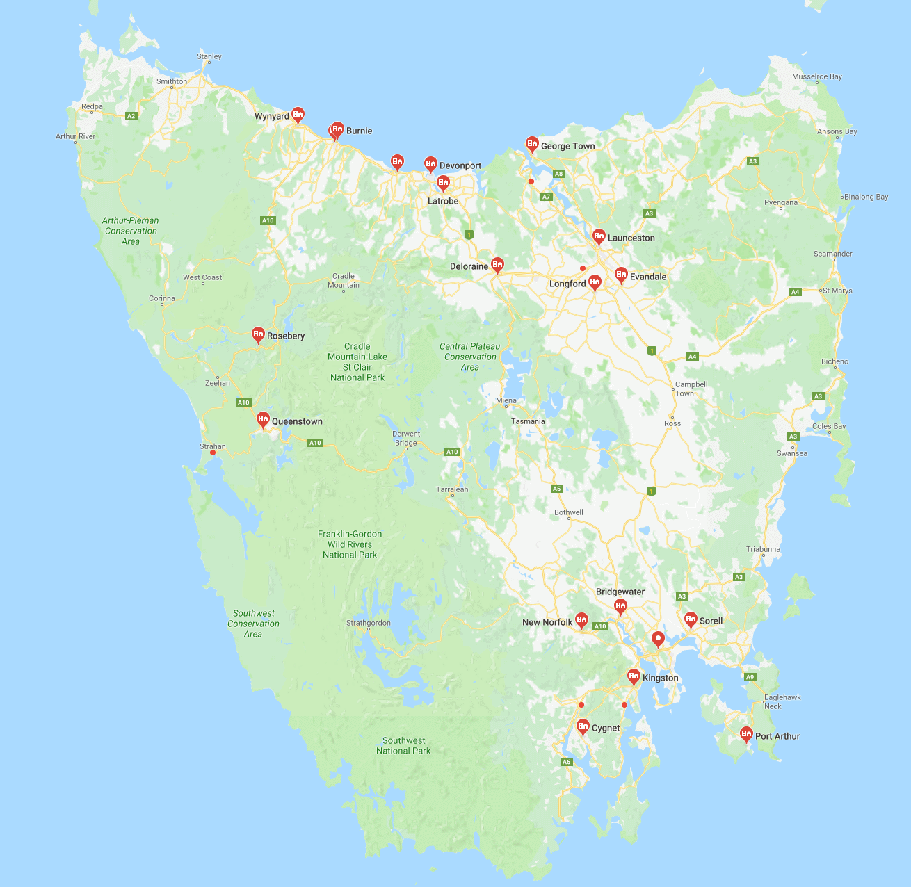 Tasman and south east