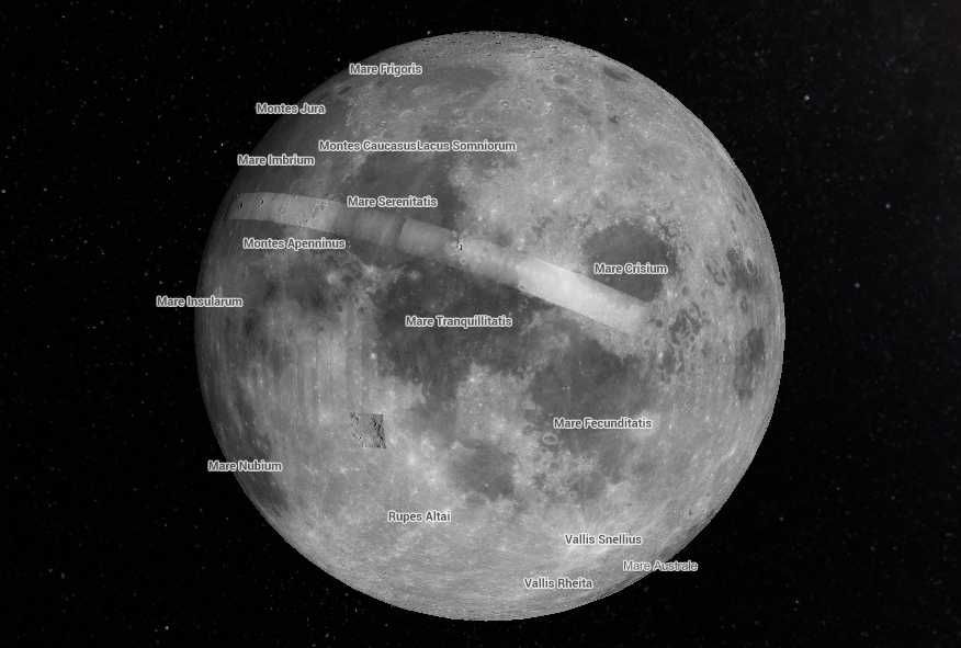 Карта луны высокого разрешения онлайн. интерактивное приложение google moon