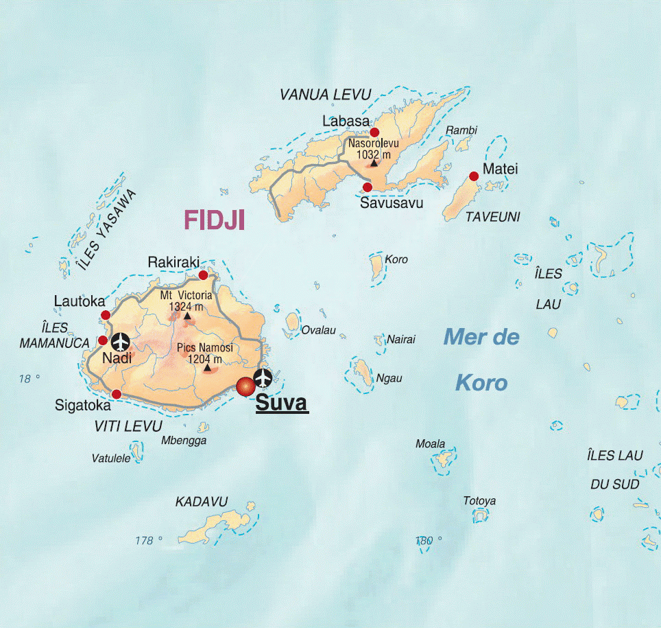 Фиджи где находится какая. Архипелаг Фиджи на карте. Остров Фиджи на карте. Тонга и Фиджи на карте.