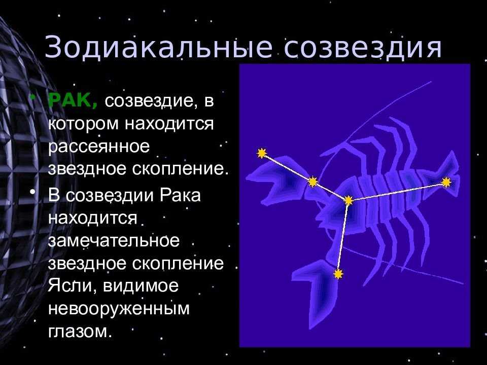 Знак зодиака рак презентация по астрономии