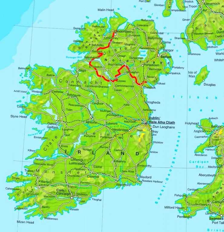 Карта ирландии на русском языке с городами подробная