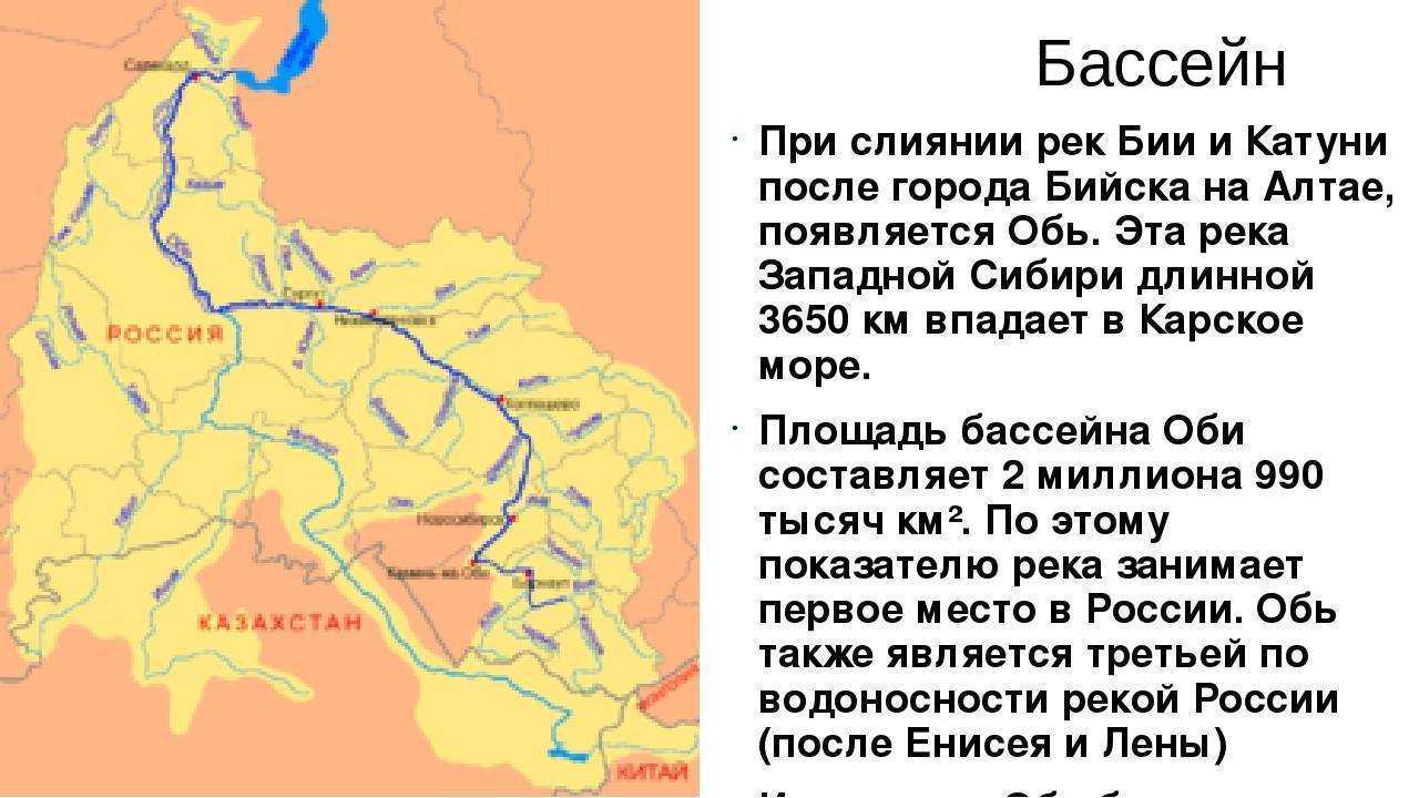 🌊река обь: притоки, исток, устье, карта, фотогаллерея