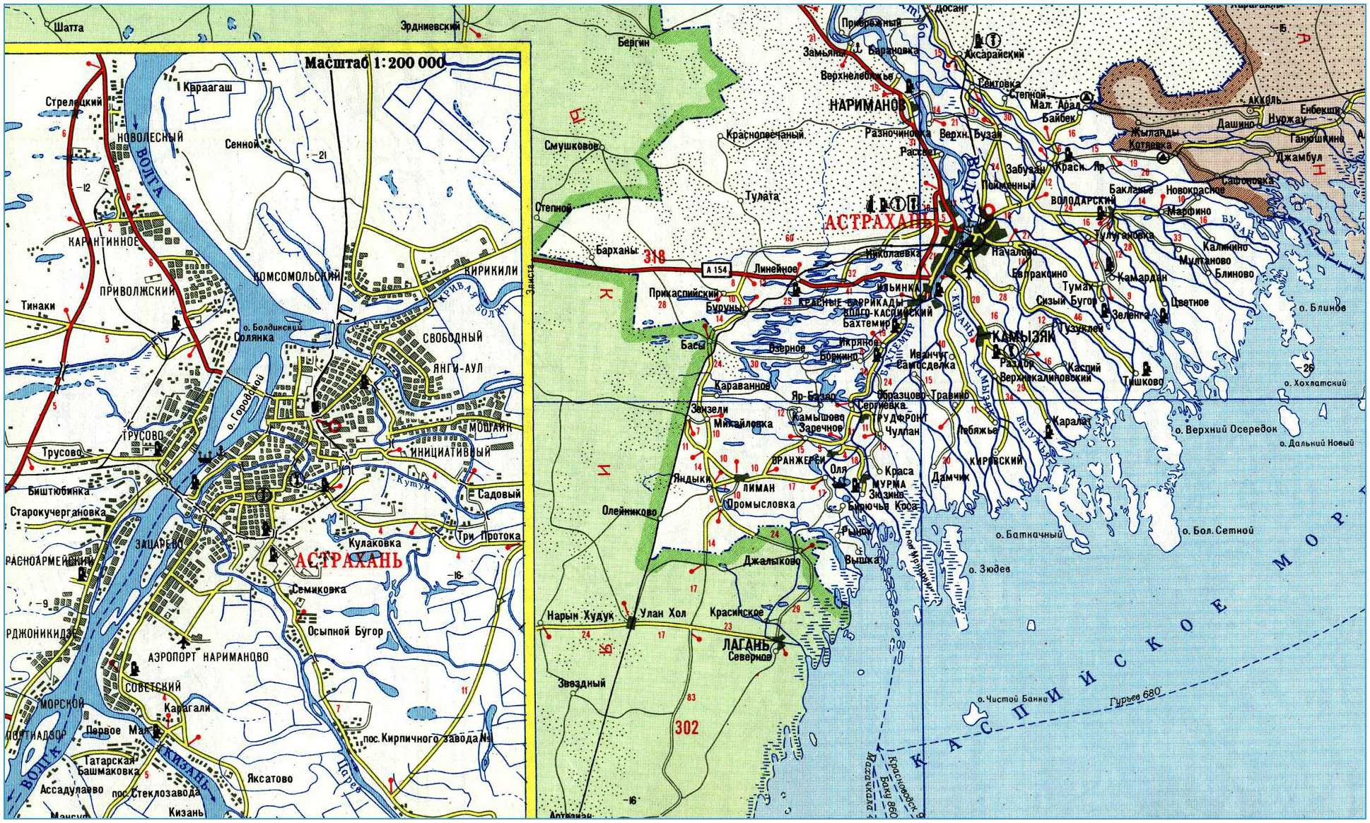 Карта астраханской области с населенными пунктами подробная и дорогами и реками