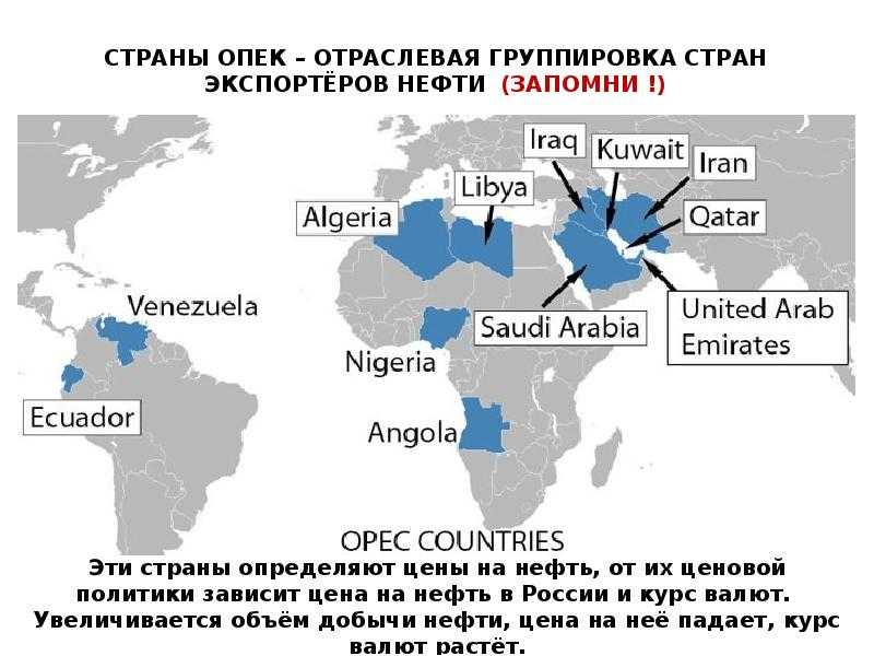 Страны опек: цели, влияние, возможности
