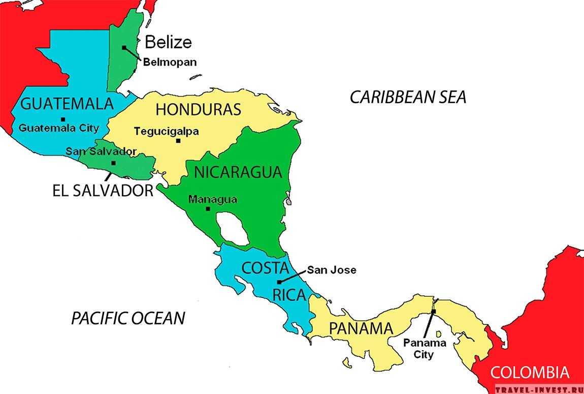 Языки стран центральной америки. Никарагуа, Сальвадор, Гватемала на карте. Карта центральной Америки. Сальвадор Центральная Америка. Карта центральной Америки со странами и столицами.
