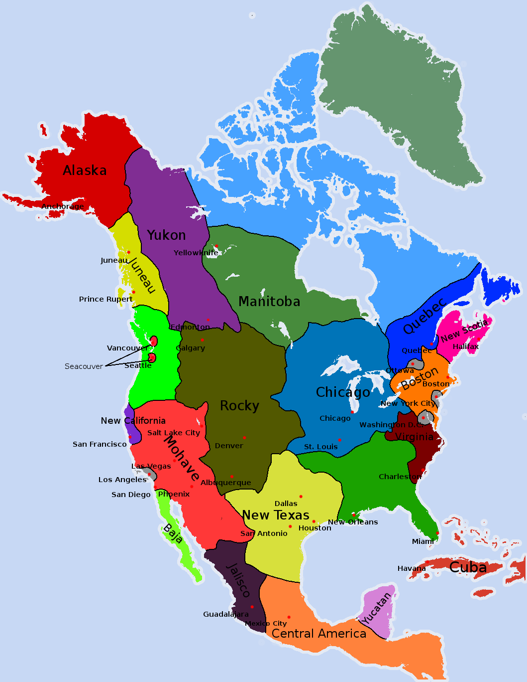 Границы столица северной америки. Карта Северной Америки со всеми странами. Государства Северной Америки на карте. Страныснверная Америки карта. 23 Государства на карте Северной Америки.