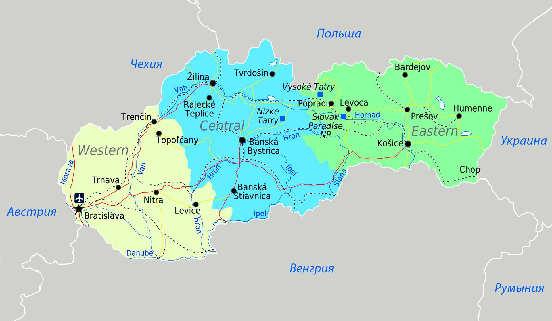Карты словакии