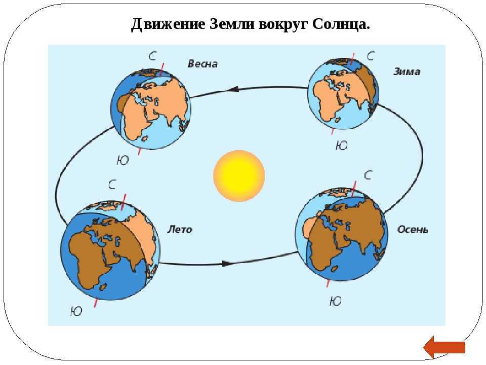 В какую сторону вращается земля относительно своей оси и солнца