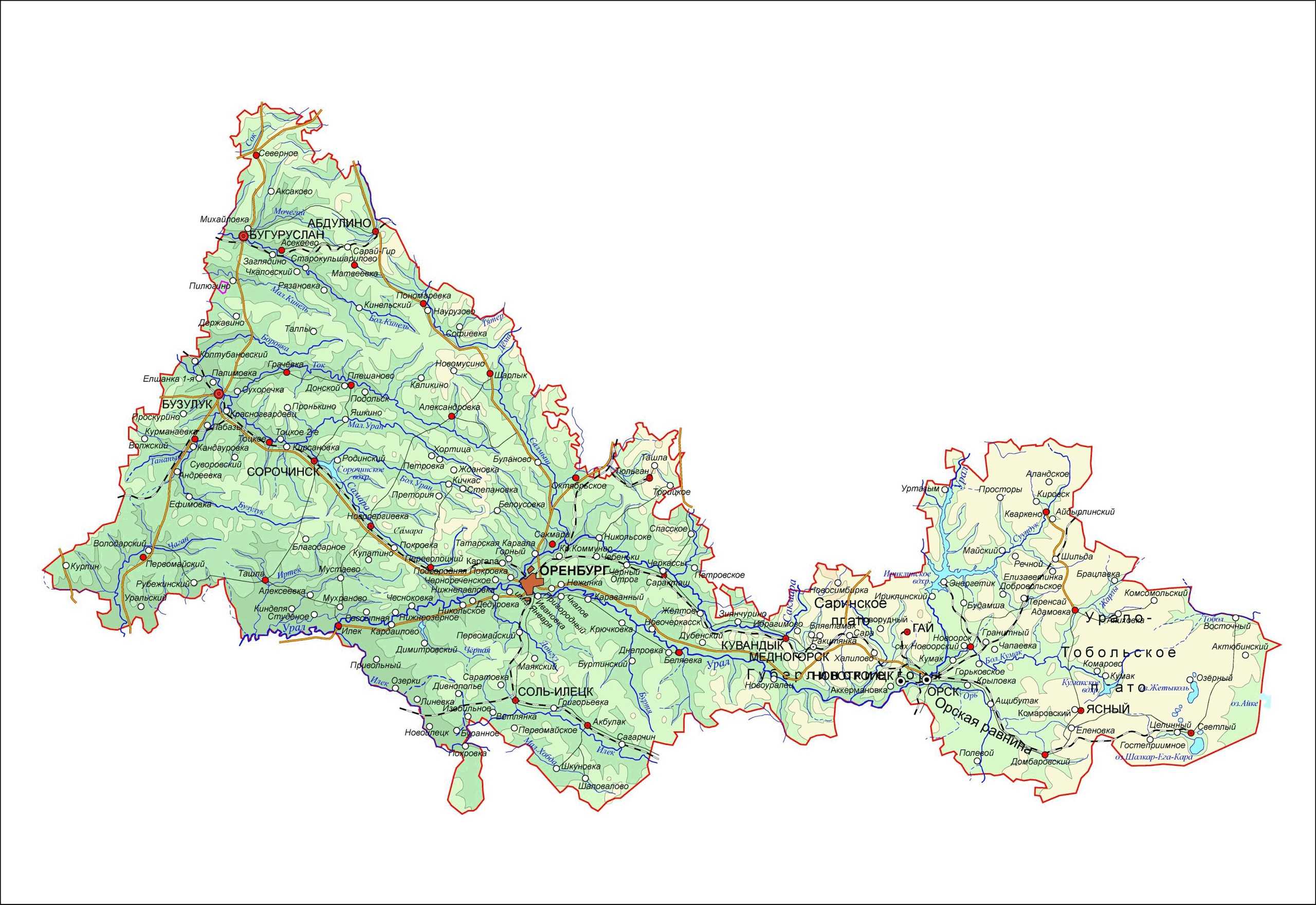 Карта орен области