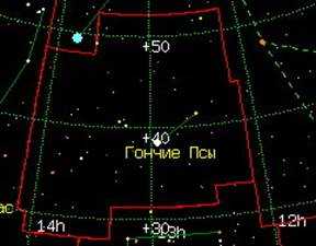 Созвездие гончие. Астеризм созвездия гончие псы. Canes Venatici Созвездие. Альфа гончие псы координаты звезд. Как выглядит Созвездие гончих псов.