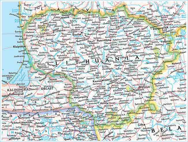 Карта литвы