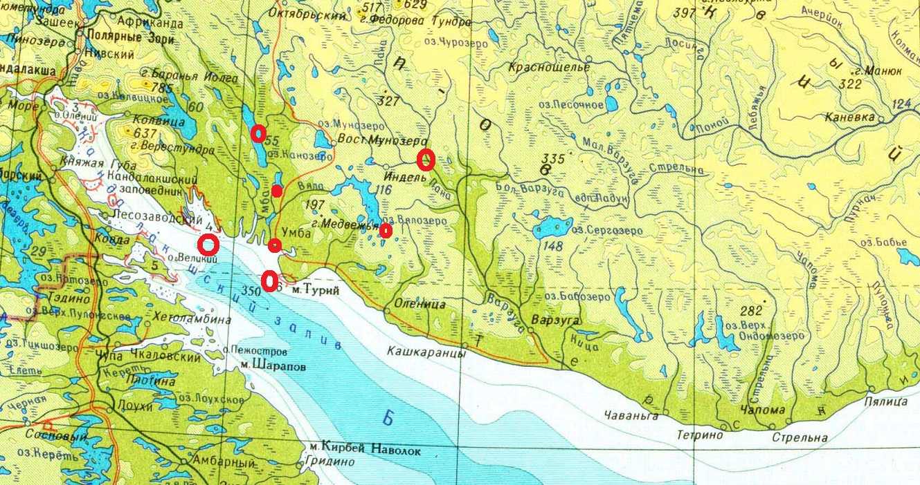 Подробная карта кандалакшского района мурманской области