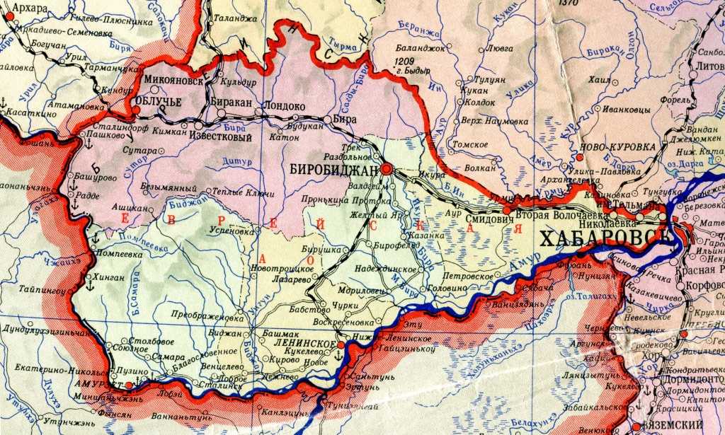 Карта россии еврейская автономная область на карте россии