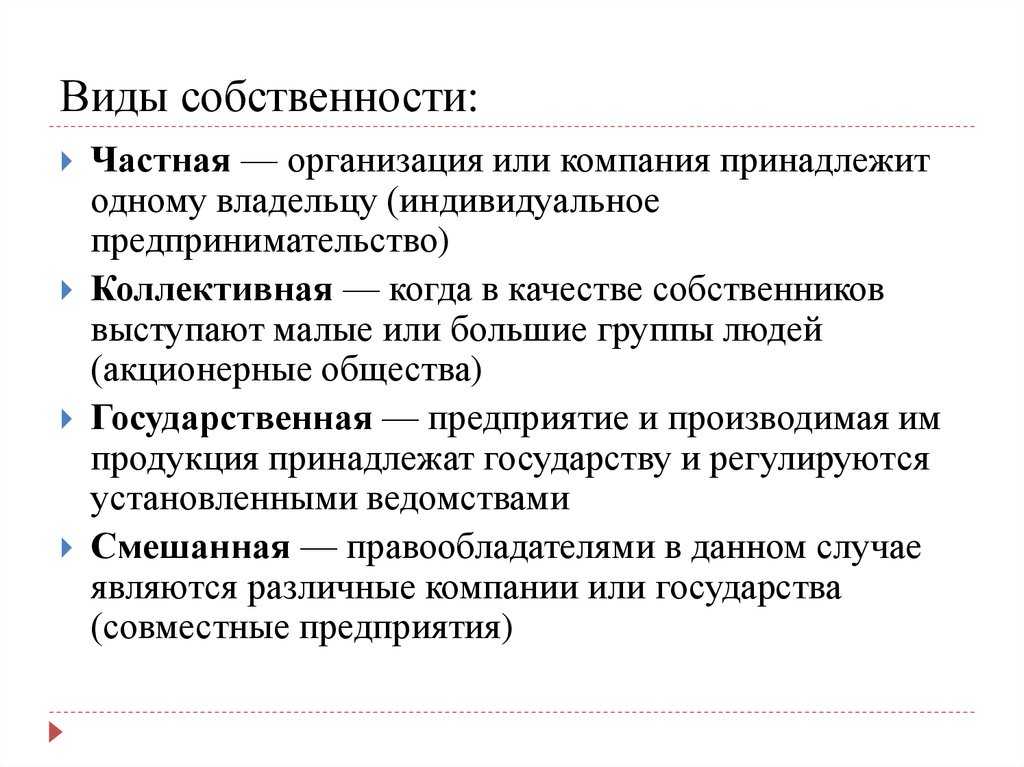 Собственность. понятие конкуренции  доклад, проект