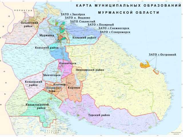 Подробная карта кандалакшского района мурманской области