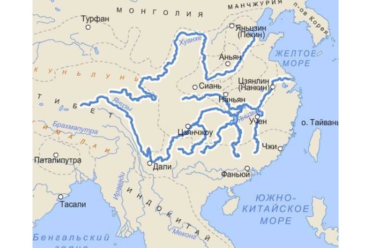 Где располагался древний китай. Древний Китай карта река Хуанхэ. Карта Китая реки Хуанхэ и Янцзы. Реки Хуанхэ и Янцзы на карте.