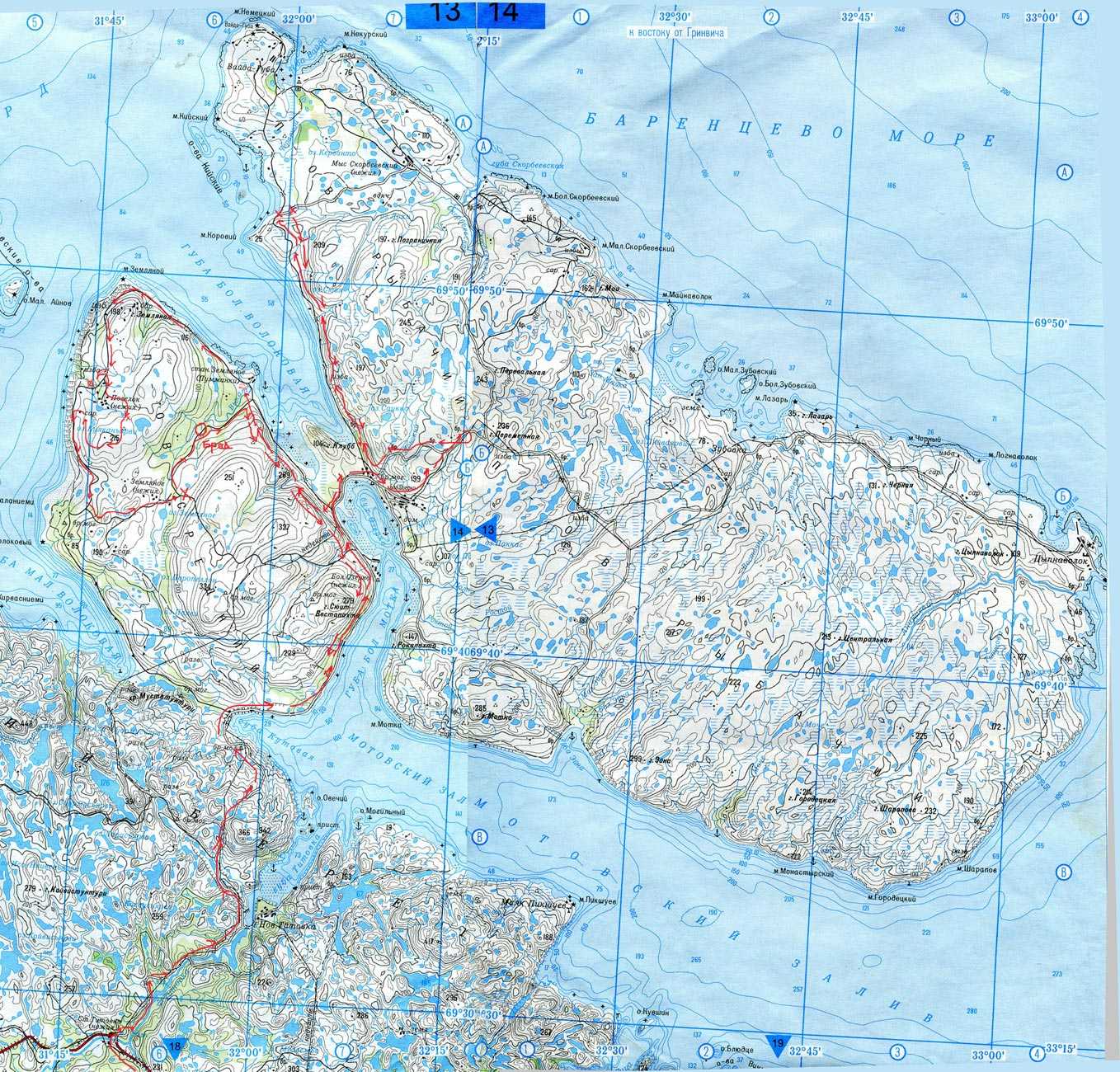 Крым: подробная карта побережья с городами и поселками