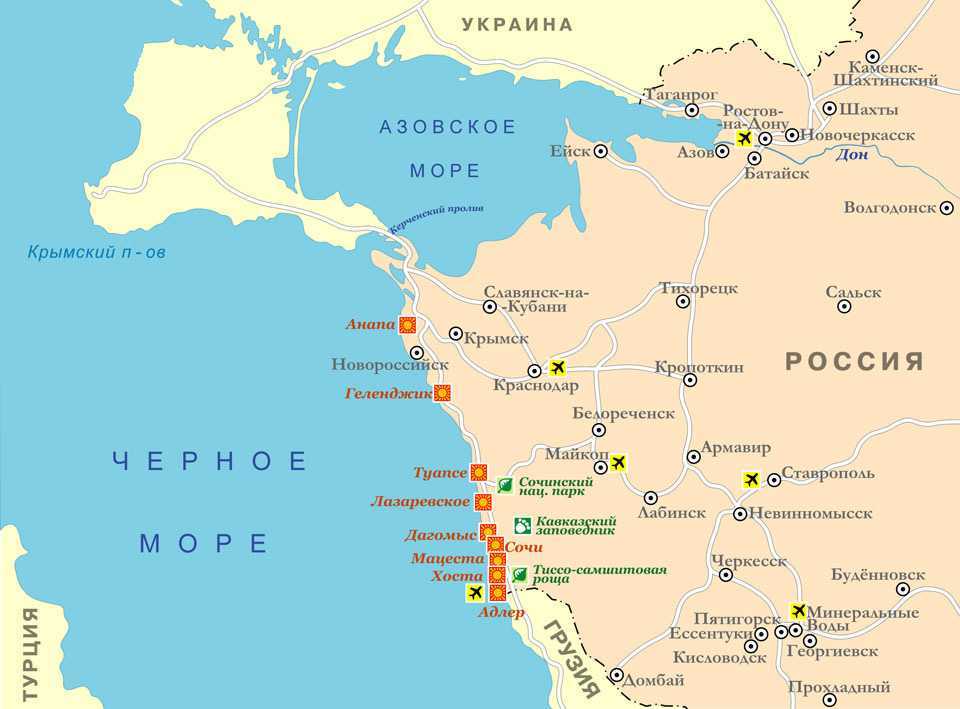 Подробная карта черного моря
