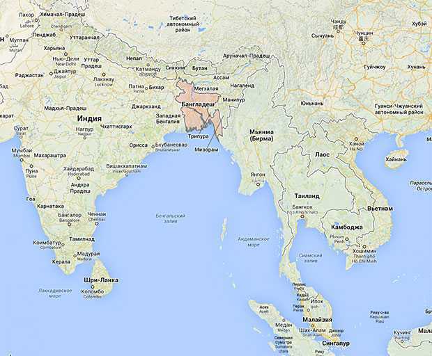 Бангладеш какая страна где находится на карте
