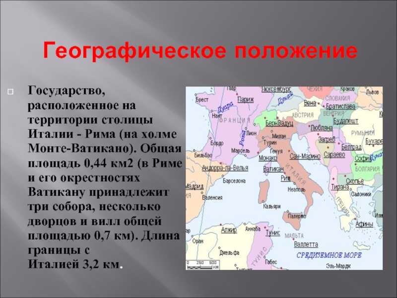 Государство ватикан: где находится, какая столица и карта