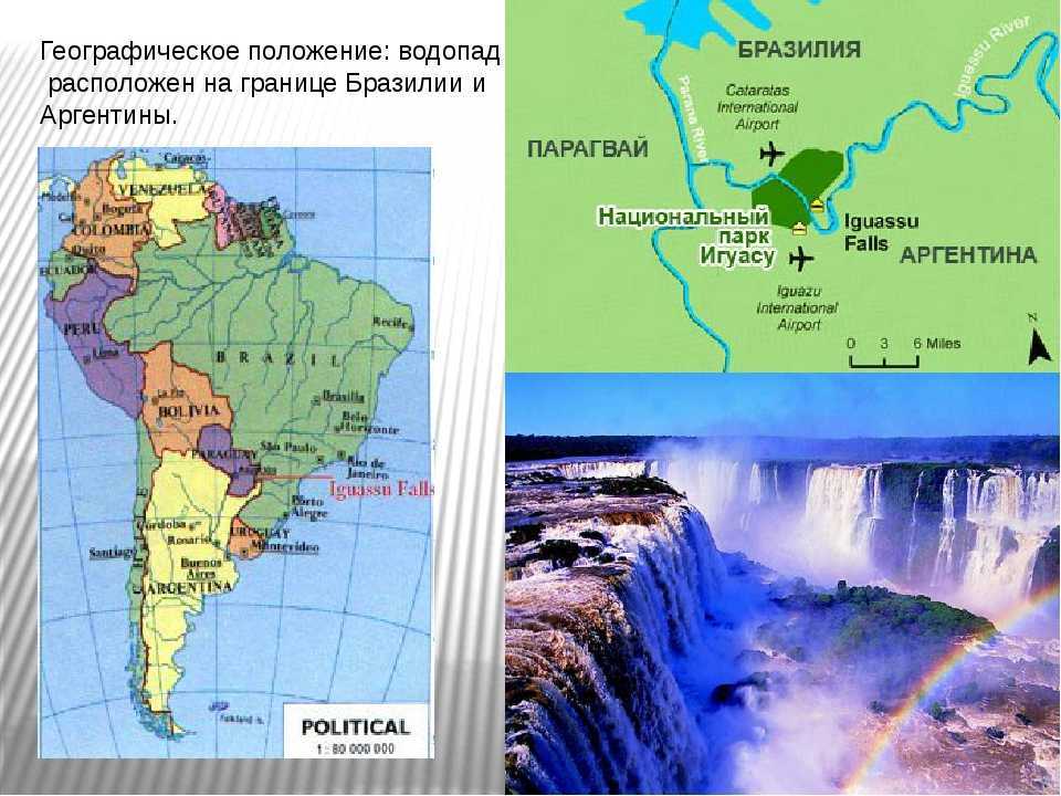 Водопады южной америки контурная карта