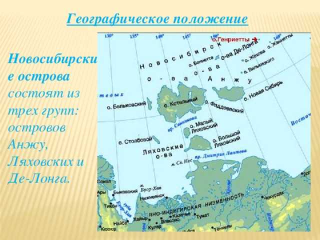 Какие острова входят в новосибирские острова?