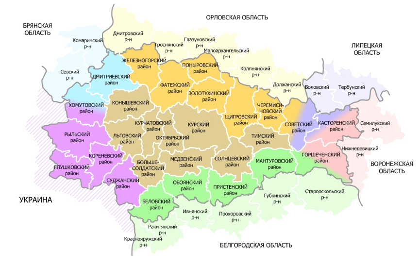 Карта белгородской области и украины