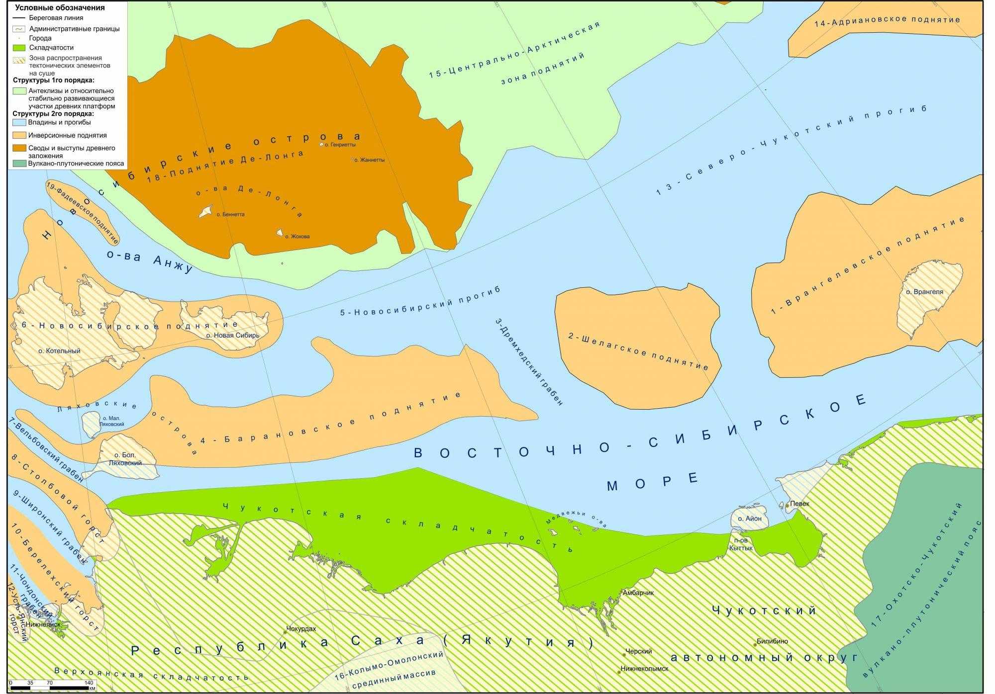 Изрезанность береговой линии восточно сибирского моря