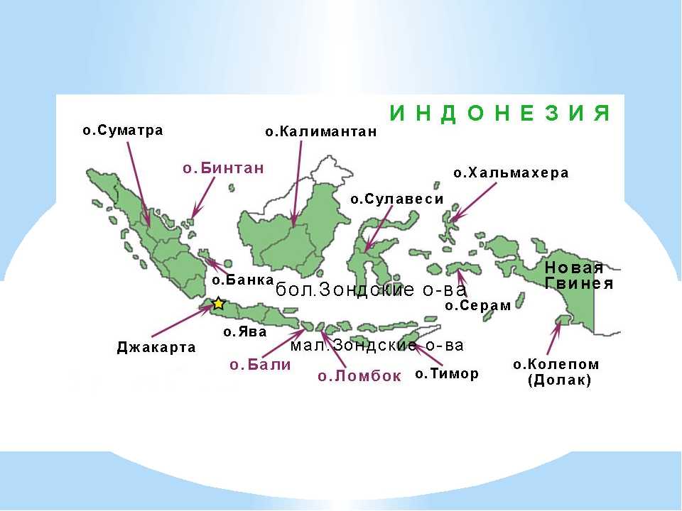Где находятся большие зондские острова на карте?
