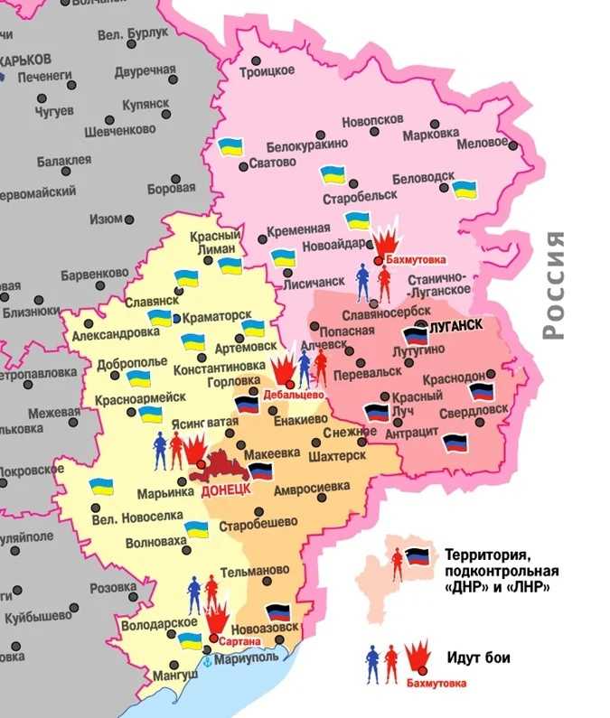 Карта луганской области подробная с городами и поселками на русском языке 2022г