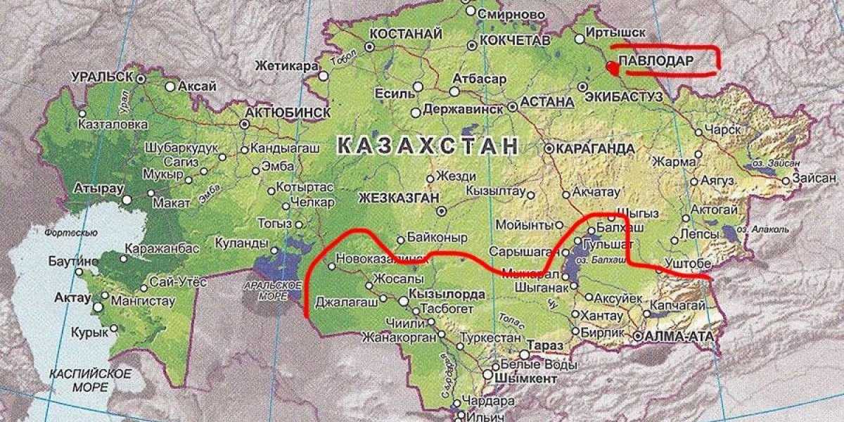 Урал на карте казахстана